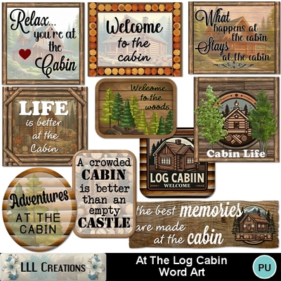 At_the_log_cabin_word_art-01